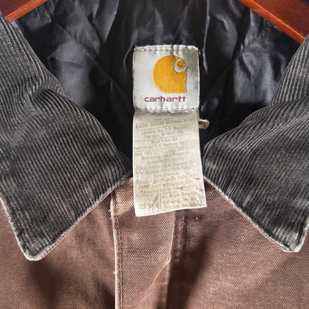 Vintage Carhartt J22 DKB Detroit Style Jacket Mens XL Dark Brown Duck Canvas USA - Picture 4 of 6